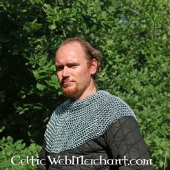 Colletin En Cotte De Maille, Acier Zingué, 9mm -Halloween Boutique colletin en cotte de maille acier zingue 9mm 4