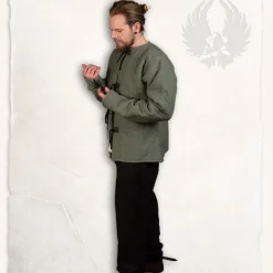 Mytholon Gambison 15ème Siècle Aulber, Olive Toile Verte -Halloween Boutique gambison 15eme siecle aulber olive toile verte 4