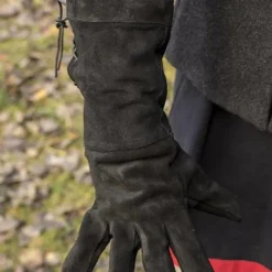 Epic Armoury Gants De Combat En Cuir Suède, Noir