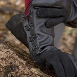 Epic Armoury Gants Médiévaux En Cuir, Noirs 11 Epic Armoury Gants Médiévaux En Cuir, Noirs -Halloween Boutique gants medievaux en cuir noirs 5